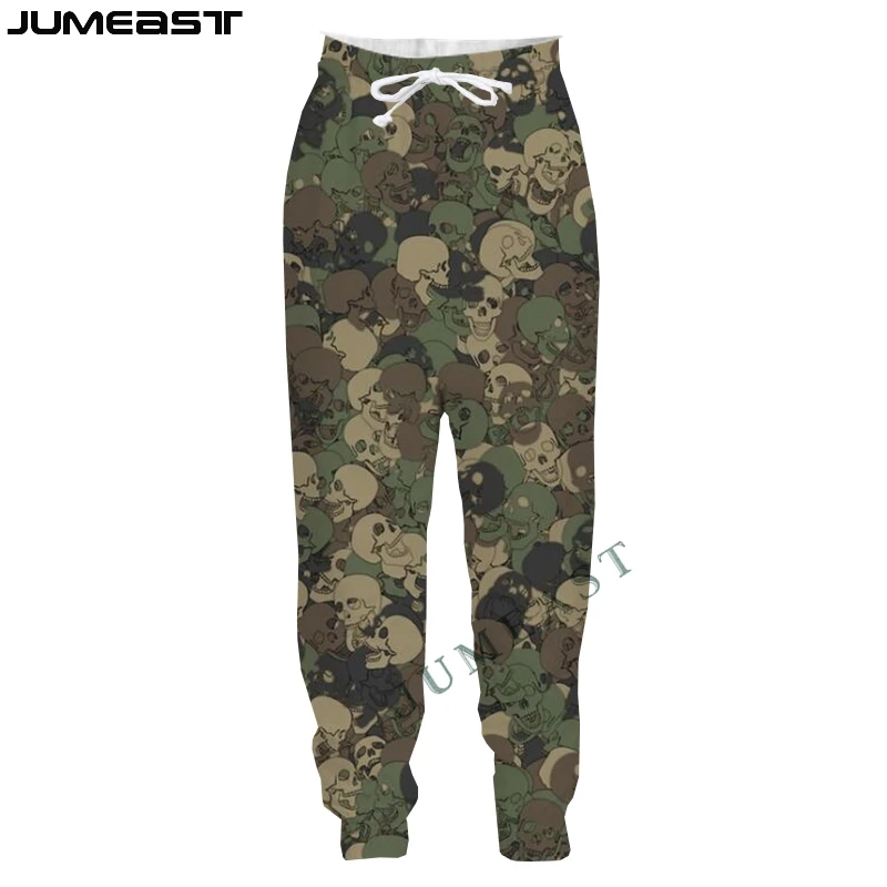 Jumeast Y2k Men Women 3D Printed Hunting Skull Camouflage Casual Long Pants Sport Pullover Length Sweatpants Trousers