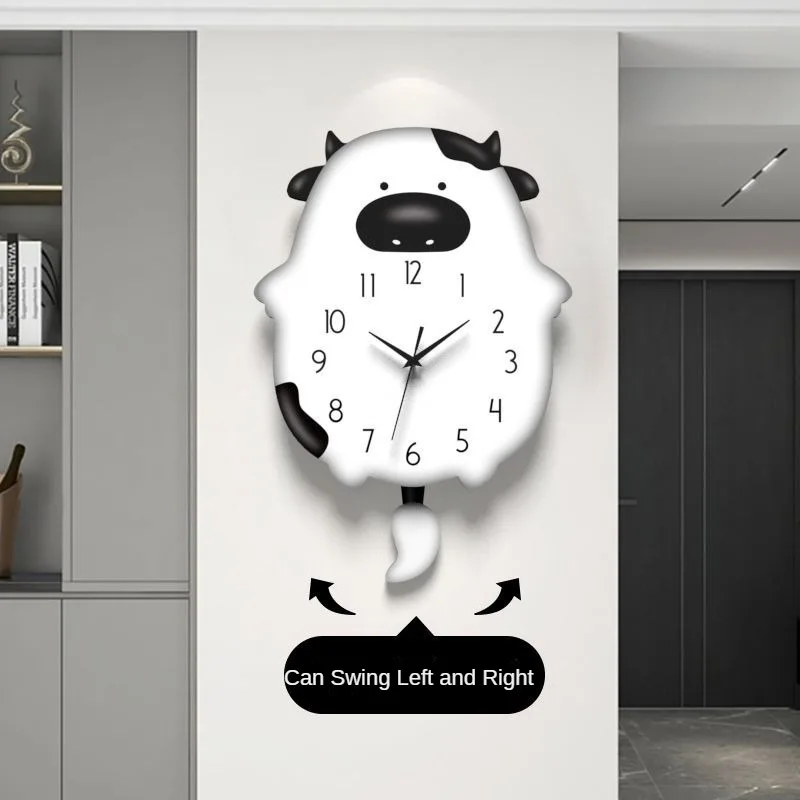 

Cartoon Wall Clock for Children's Room, Creative Swing, Punch-Free, Quiet Decoration, Family Bedroom