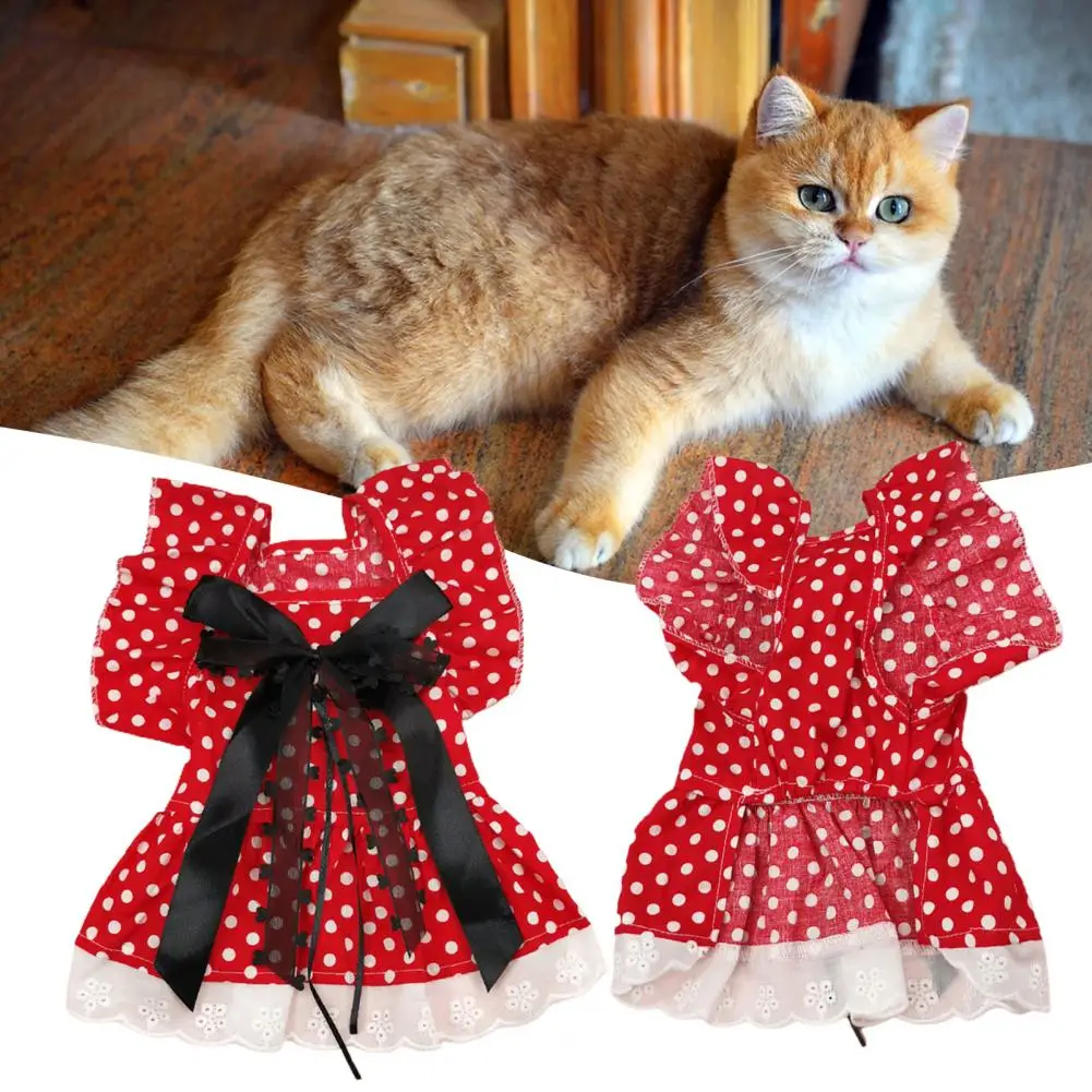 Beautiful Pet Dress Bowknot Dress-up Cute Spring Summer Puppy Dress