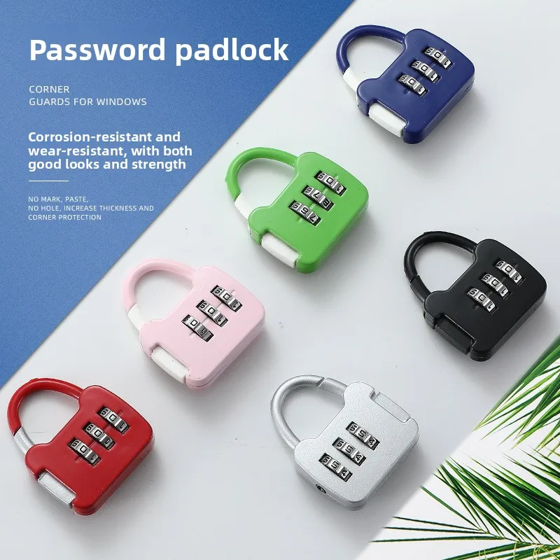 Portable Solid Color Small Combination Password Lock for Glass Door Stationery Box Cabinet Household Fashion Security Padlock