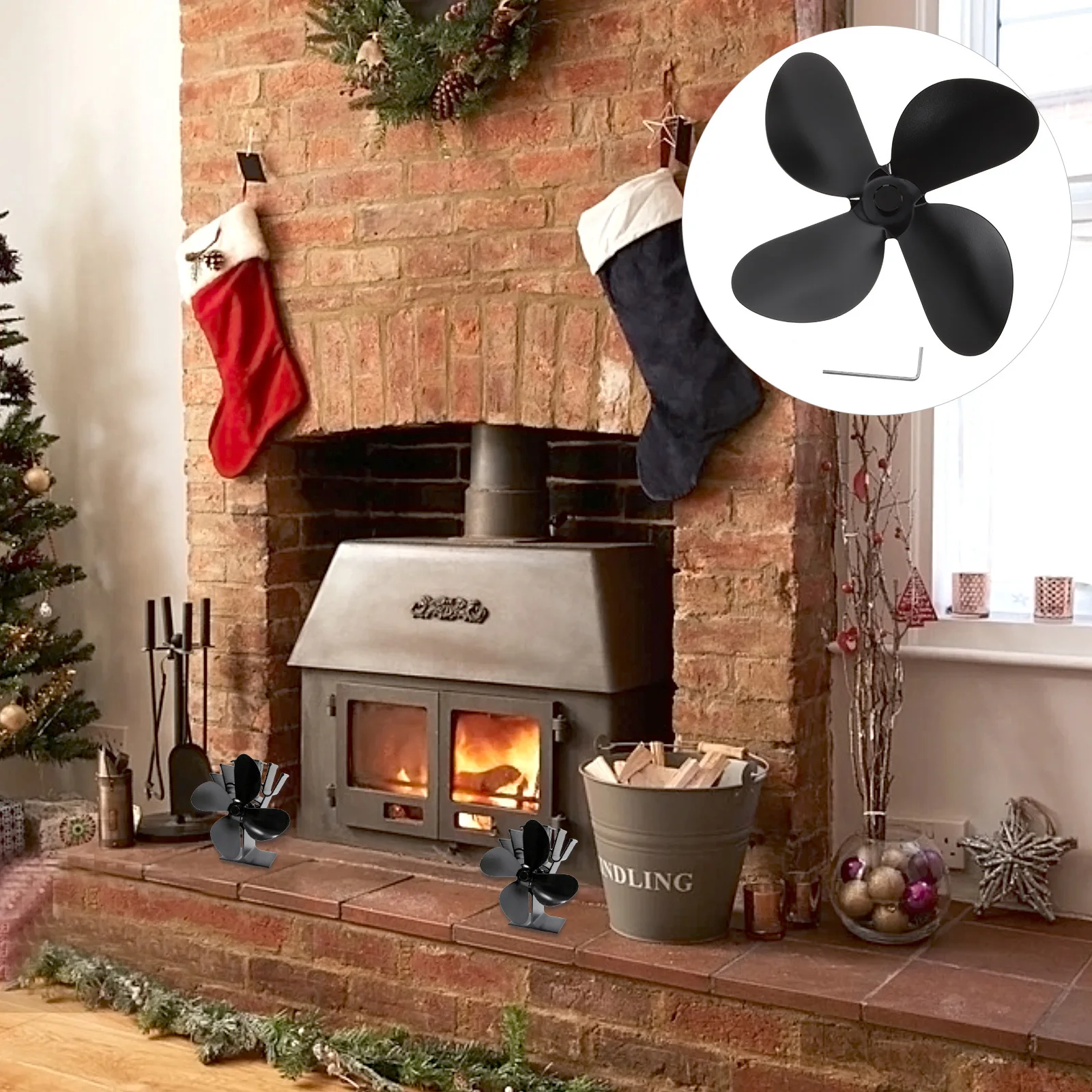 

Лопасть вентилятора печи из алюминиевого сплава, прочный камин, сменная бесшумная часть вентилятора для дровяной печи