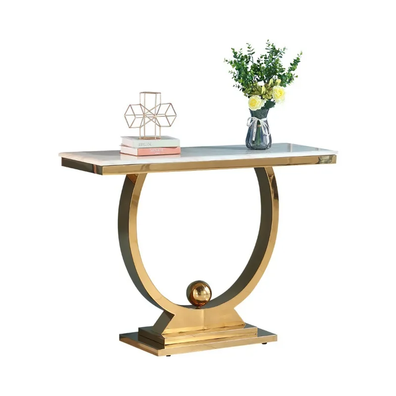 

Entrance stainless steel marble entrance table entrance platform corridor foyer table light luxury modern simple fashion
