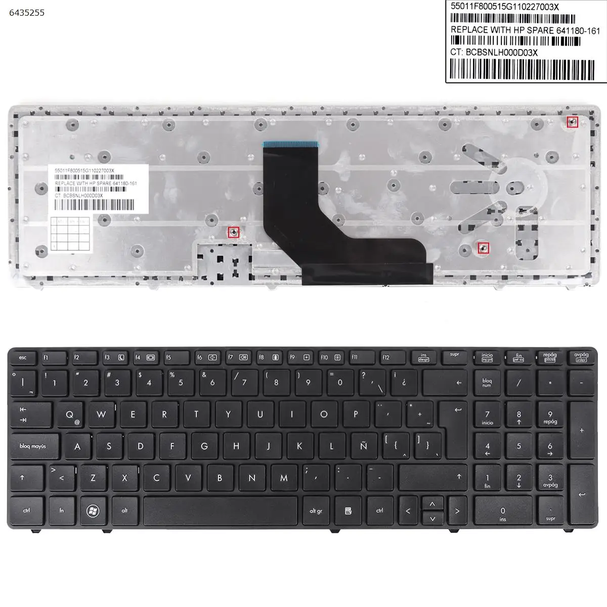 

LA Laptop Keyboard for HP ProBook 6560B/EliteBook 8570P 8560P Black Frame without Point Stick