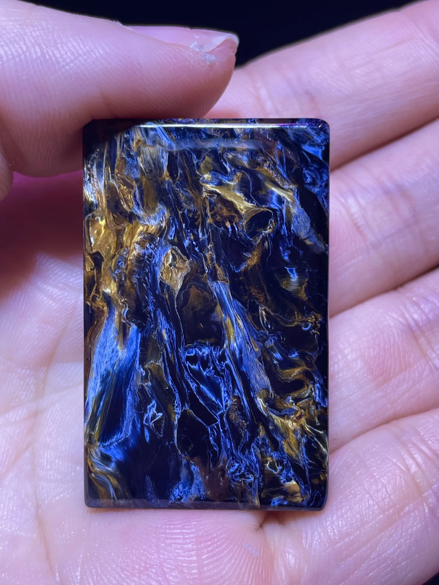 

Natural Blue Yellow Pietersite Pendant 40.4/25.5/6.3mm Women Men Fire Pietersite Namibia Necklace Jewelry AAAAAA