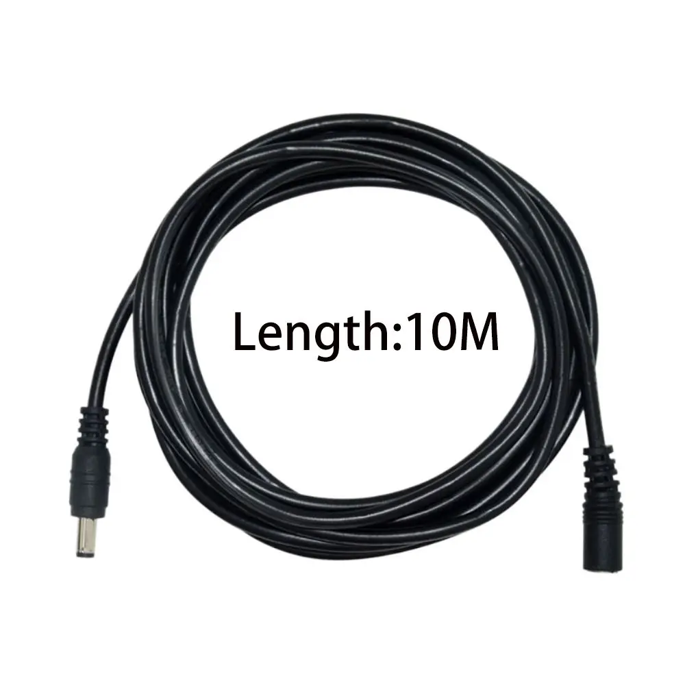 Kabel ekstensi daya 10M, lampu LED kabel ekstensi konektor DC 12V 5.5mm * 2.1mm, 2 buah