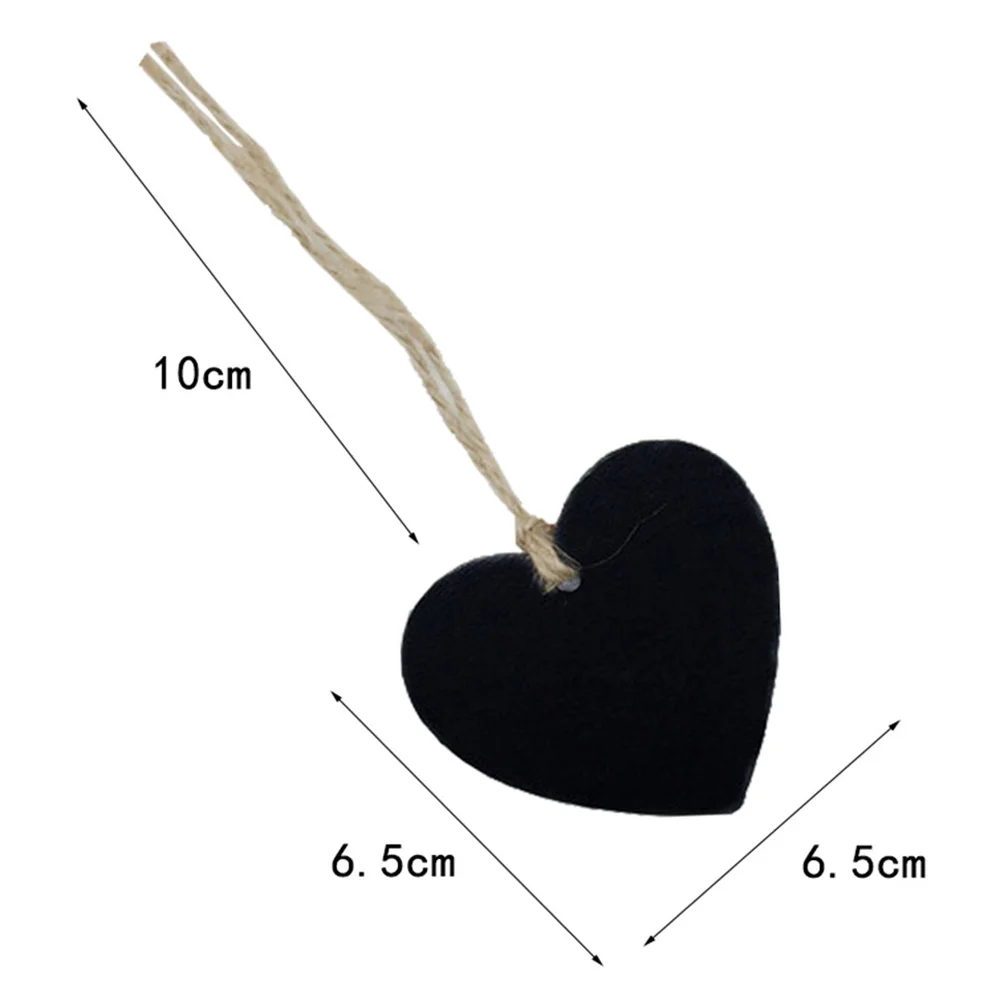 10 Pcs Tags with Rope Decorate Hollow Out Decoration Heart-shaped Bamboo Wooden Decorative