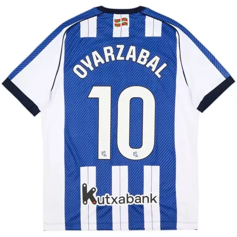 

2025-26 Домашняя рубашка Real Sociedad # Мужская и женская дышащая повседневная спортивная футболка Fan Edition 10.