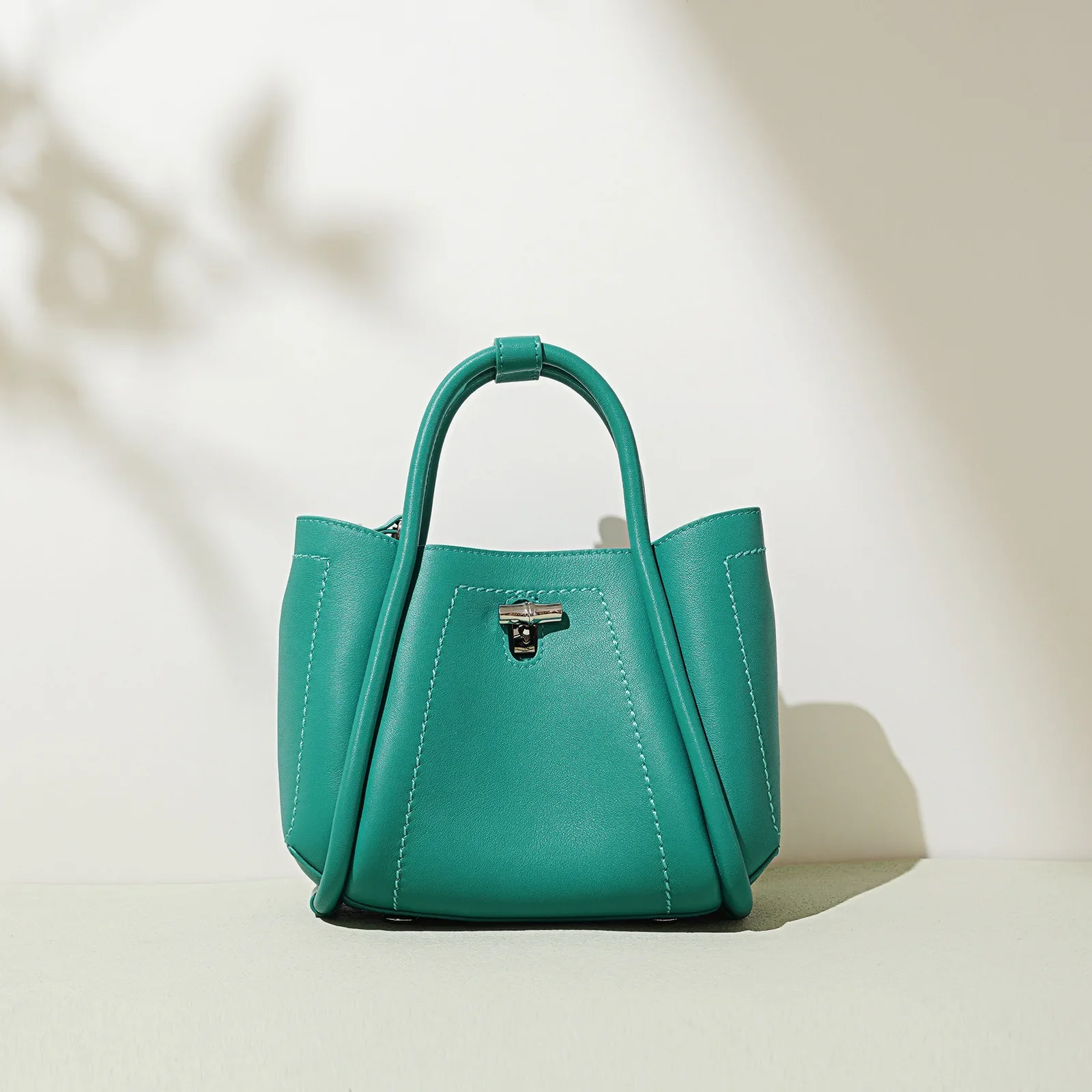 

Summer Simple Cowhide Mini Bucket Bags Women Luxury Genuine Leather Soft Shoulder Bag Lady Commuter Handbag