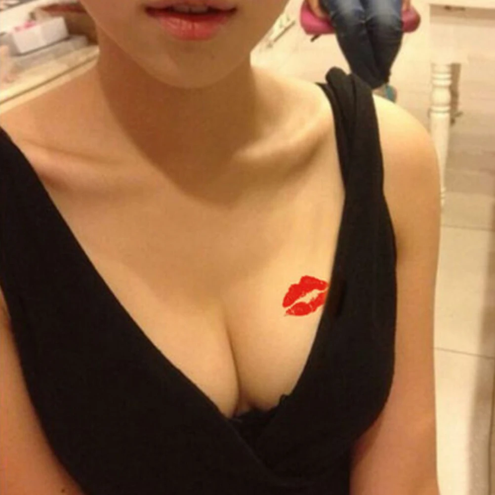 Hot 2 Pcs Sexy Temporary Lip Tattoo Sticker Body Art Transfers for Party Fancy Dress