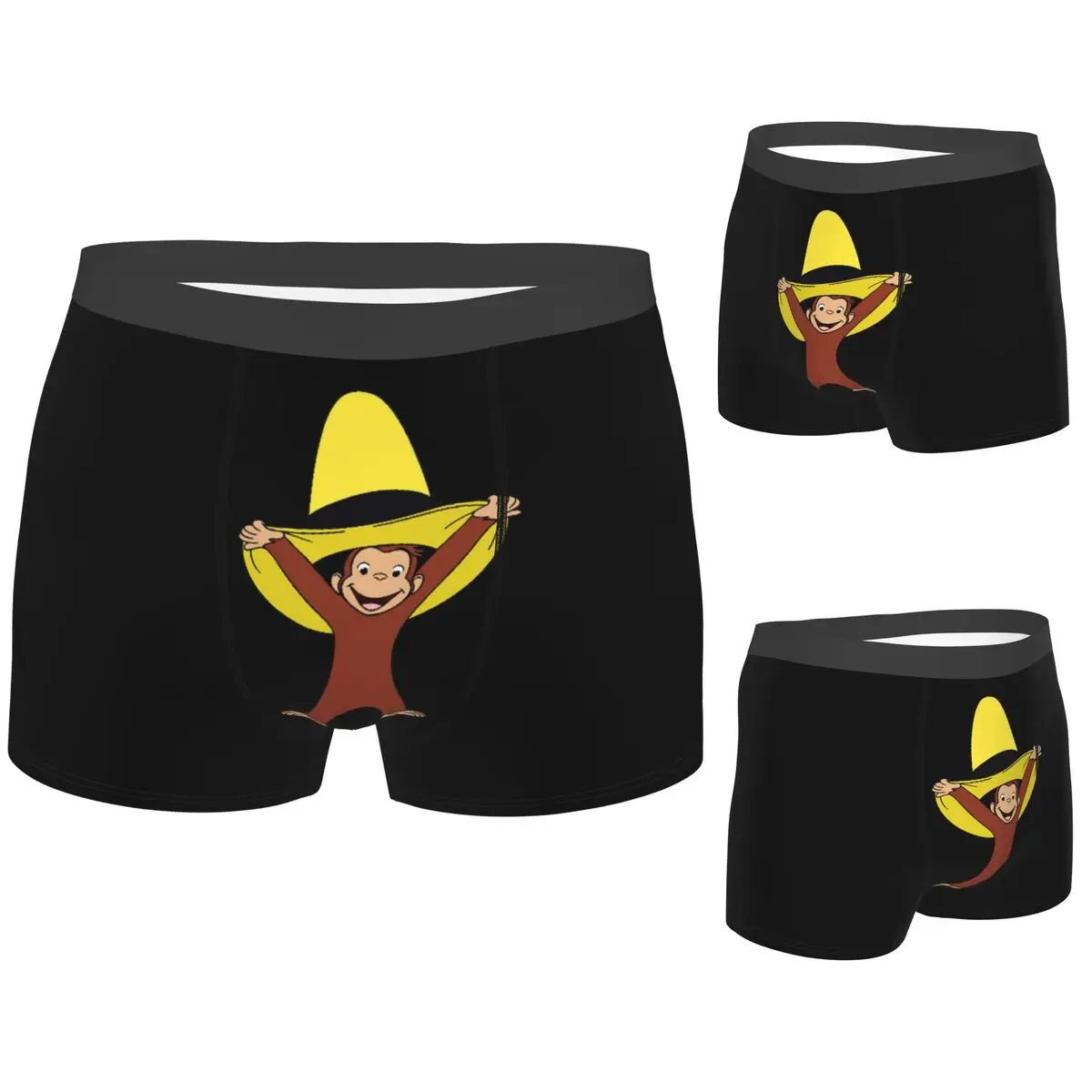 

Boxer Underpants Shorts Funky Curious George Panties Men Breathable Underwear for Homme Man Boyfriend Gift
