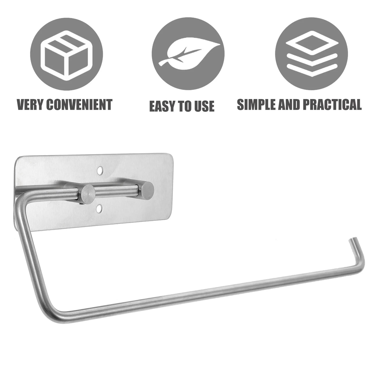 Stainless Steel Toilet Roll Holder Long Lasting Simple Design Easy to Install for Bathroom Kitchen Hotel Storage Rack