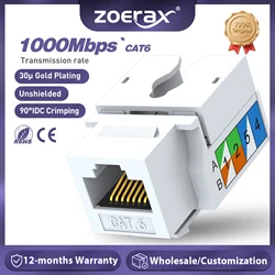 ZoeRax-Connecteur Ethernet à poinçonnage vers le bas, couremplaçant technique résistant à 90, prise trapézoïdale Cat6, non compatible avec le panneau de brassage, 10 pièces