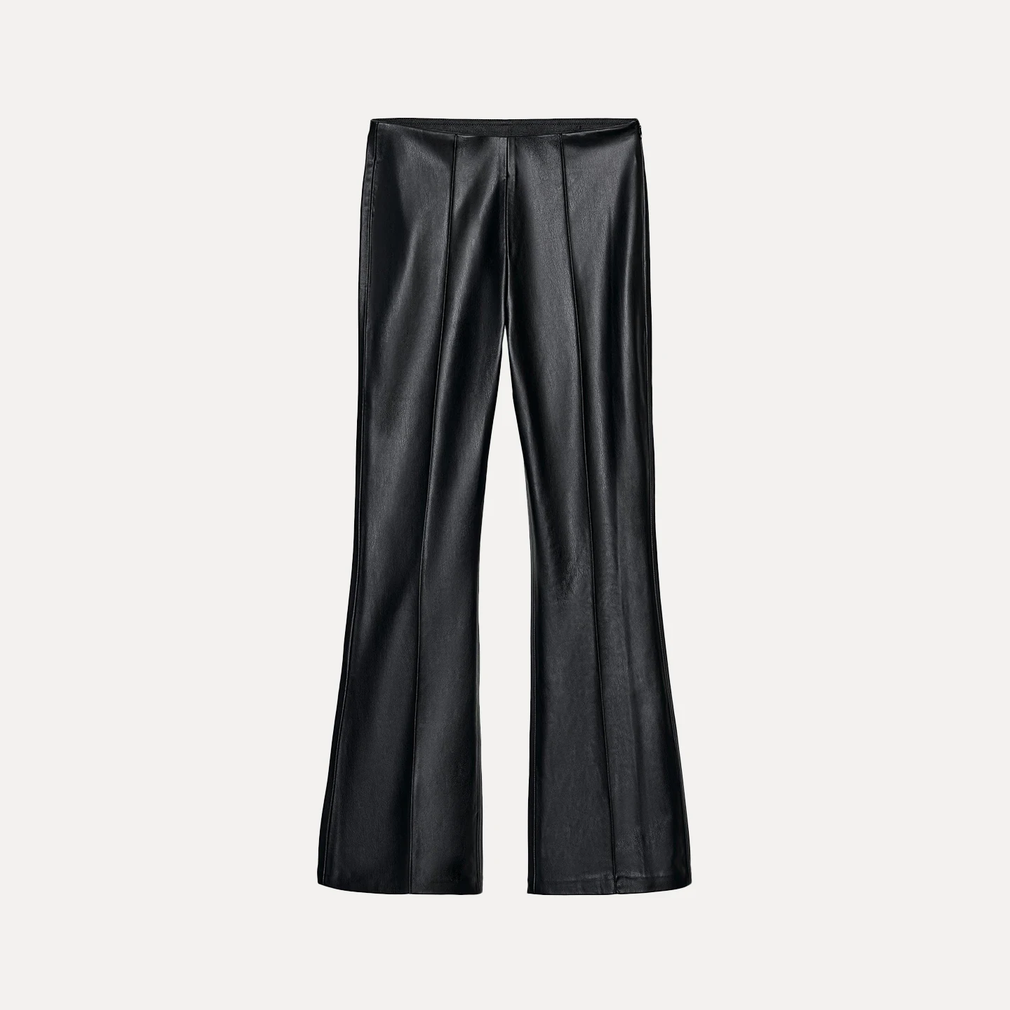 Z بنطلون نسائي Faion متوهج من الجلد ذو طبقة أساسية سروال Sli كاجوال l الخصر مادة أخرى