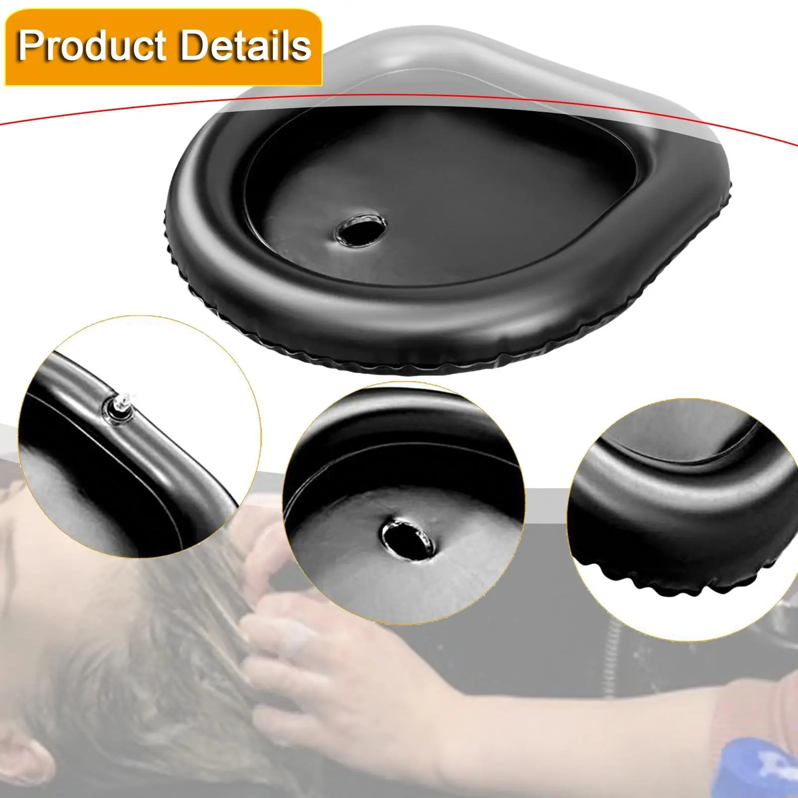 Bacinella per shampoo gonfiabile Lavaggio dei capelli nel letto Ciotola per shampoo ergonomica portatile per dreadlocks Casa Bambini Anziani