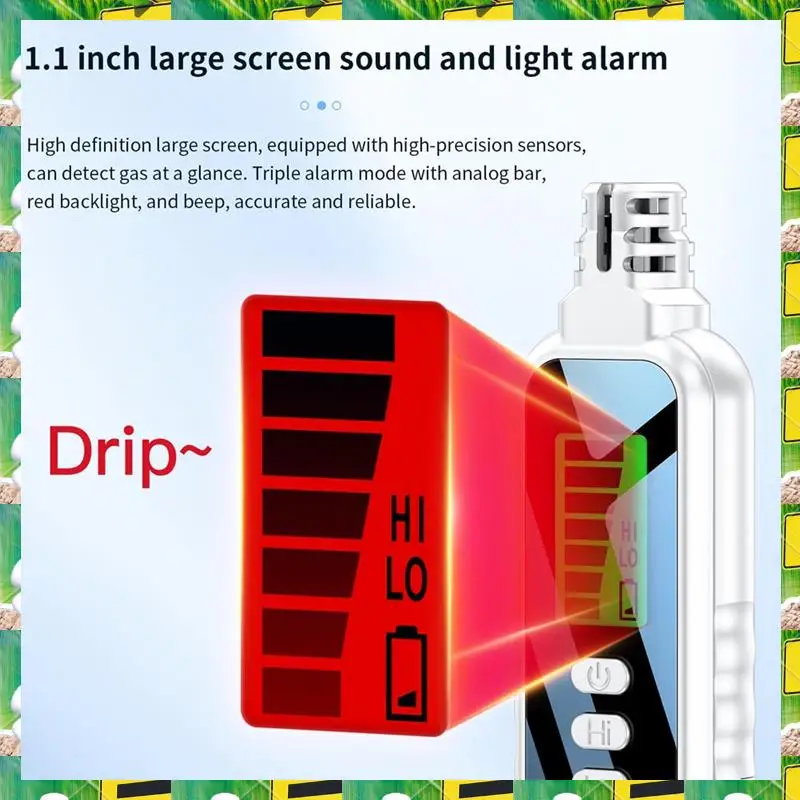 3C Electron 1 Piece Gas Leak Detector Portable Natural Gas Detector Alarm Sound Methane Hexane With LCD Screen 2 AAA Batteries F