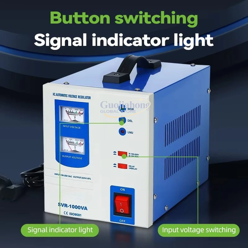SVR-1000VA Automatic Voltage Stabilizer SVC Relay Type Voltage Regulator 220V 230V Single Phase AC 12 Months CE/ISO9001