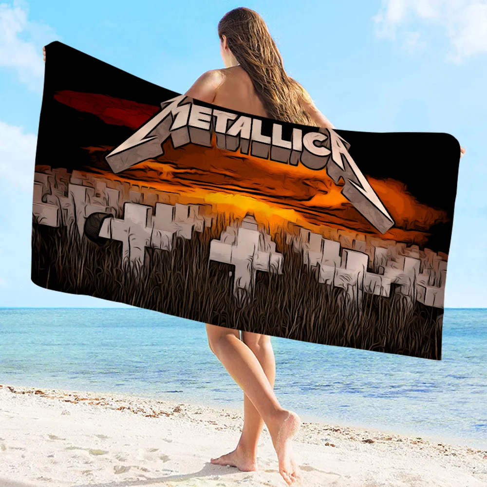 Rock M-Metallicas Beach Towel For Kids Personalized Bath Towel Pool Towel Vacation Gift Picnic Towel Party Gift