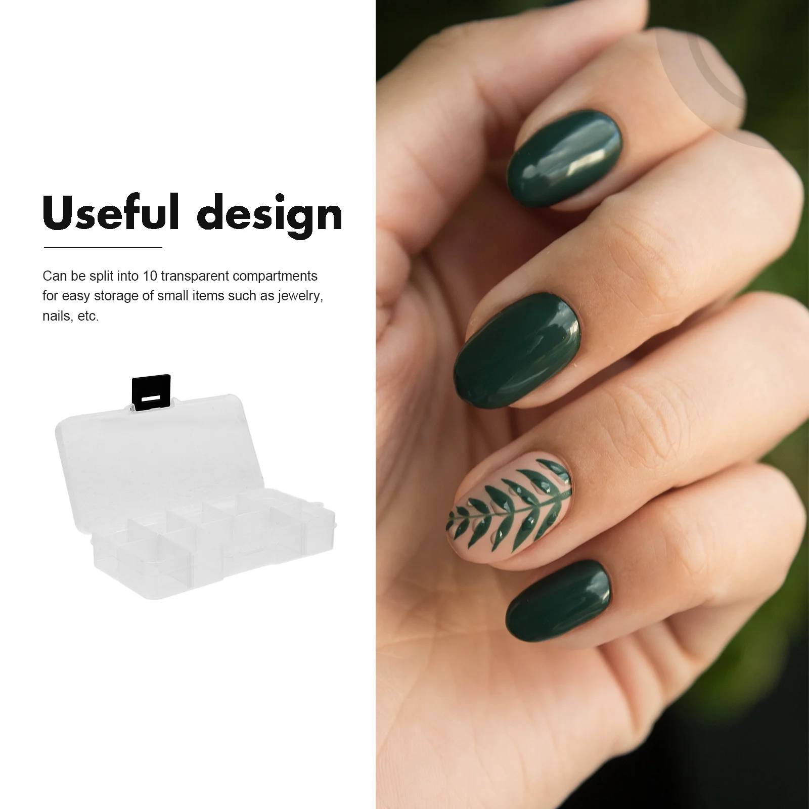4개 투명 네일 팁 보관함 내구성 있는 정리 케이스 실용적인 매니큐어 장식 홀더 네일 아트 액세서리 컨테이너