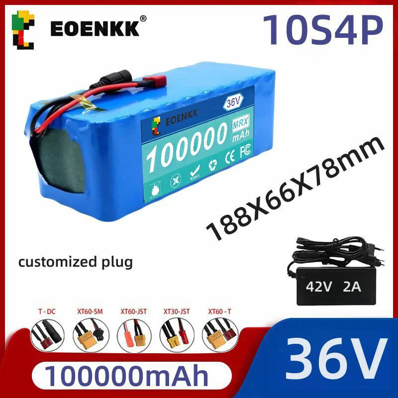 

EOENKK 36V10S4P 100Ah Electric Scooter Electric Scooter Battery 36v100000mAh Electric Scooter Lithium Battery 18650 battery pack