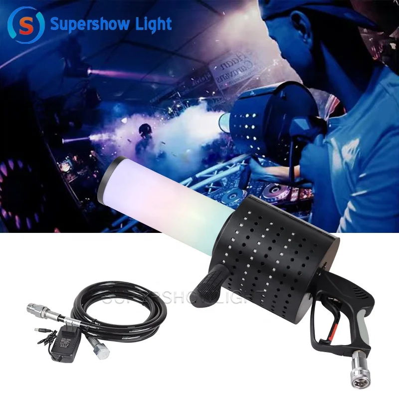 7 Colors Rgb Handheld Smoke Led Co2 Confetti Cannon Jet  For Party Disco Nightclub