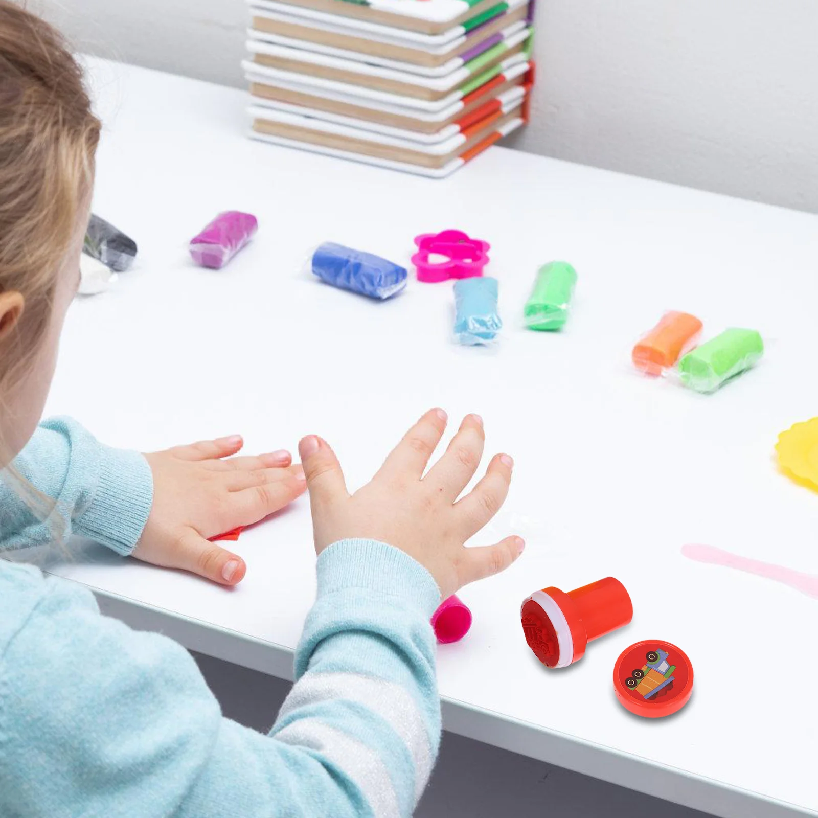 40Pcs Kids Stamps Set: Vibrant Self-Inking Round Stamps for Teaching Behavior Management Parent-Child Games Scrapbook Decoration
