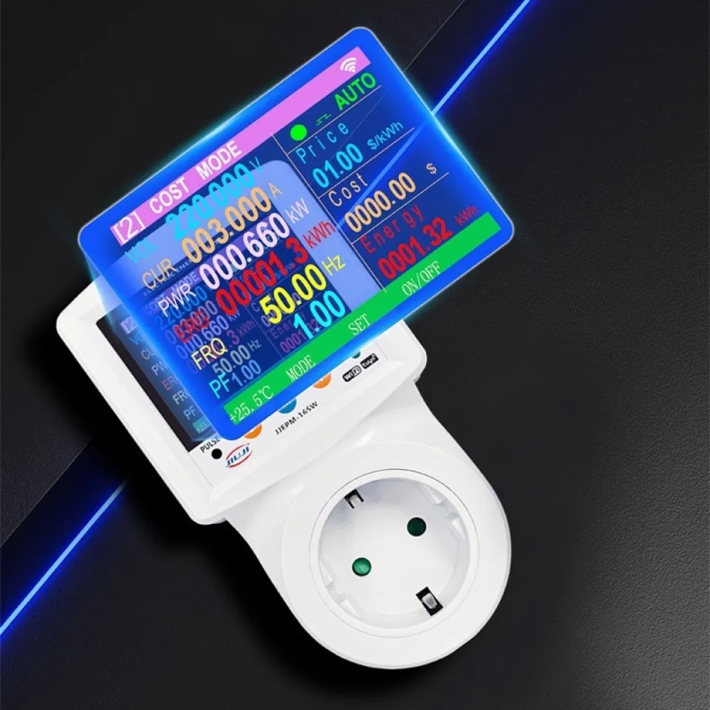 

230V APP Remote Control WIFI Wattmeter AC Power Energy Meter Electricity Consumption EU Plug for Air conditioner refrigerator