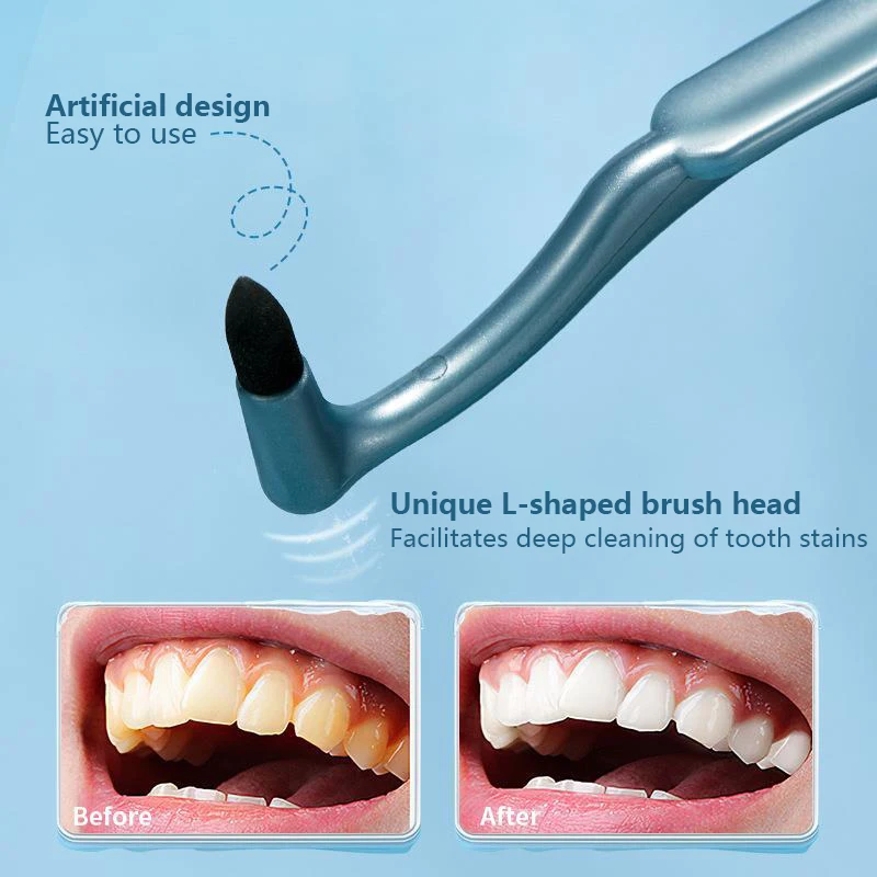 Sikat gigi Interdental ortodontik, 1 Buah spons penghilang noda sikat gigi, alat perawatan mulut noda gigi