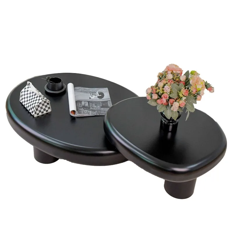 

Premium, design sense, light luxury, cream wind, half arc, rotating, coffee table, living room