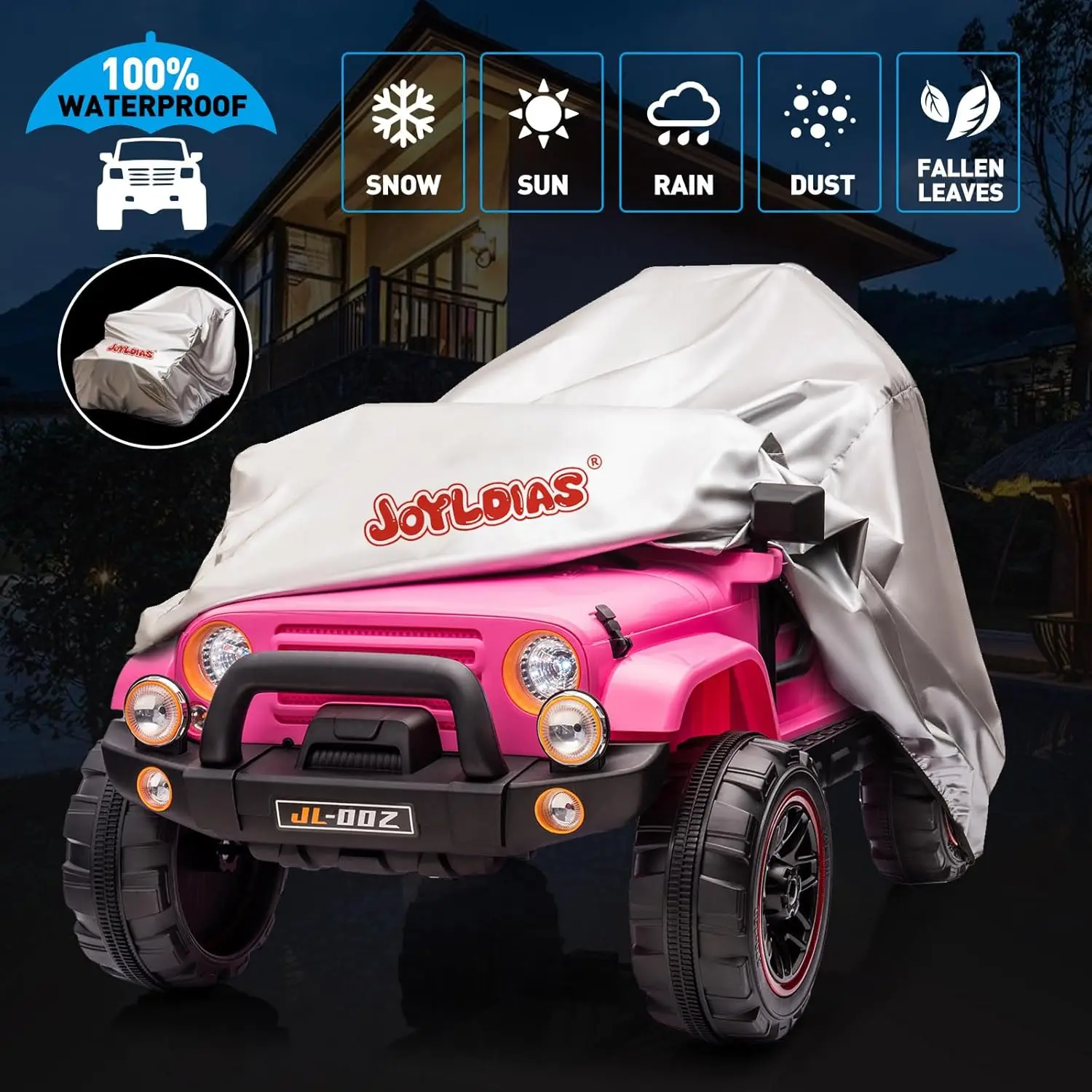 2-Seater Ride On Truck and Car Cover, 12V7AH Children's Electric Car W/Parental Remote Control, Music, LED Lights, Spring Suspen