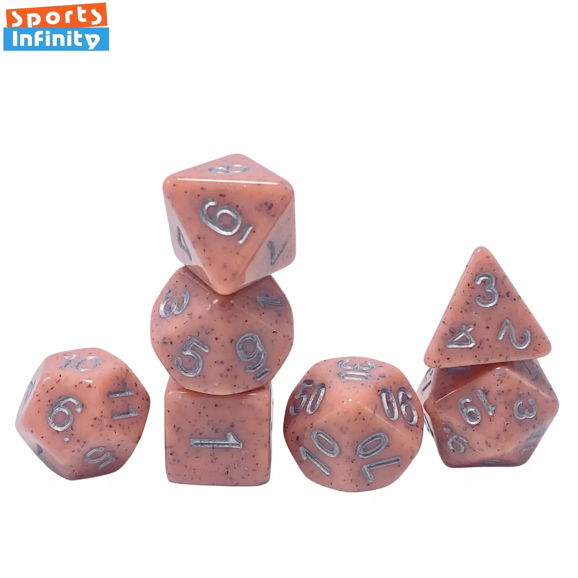 7 Stuks Rpg Spel Dobbelstenen Met Spots Acryl Veelvlakkige Dobbelstenen Bordspel D4 D6 D8 D10 D20 Dnd Nummer Dobbelstenen Kit