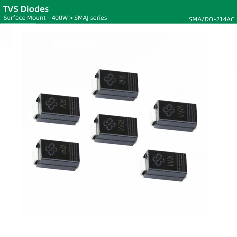50pcs/lot TVS Diodes SMA package 400W SMAJ5.0A SMAJ5.0CA SMAJ6.0A SMAJ6.0CA SMAJ6.5A SMAJ6.5CA SMAJ7.0A SMAJ7.0CA SMAJ series