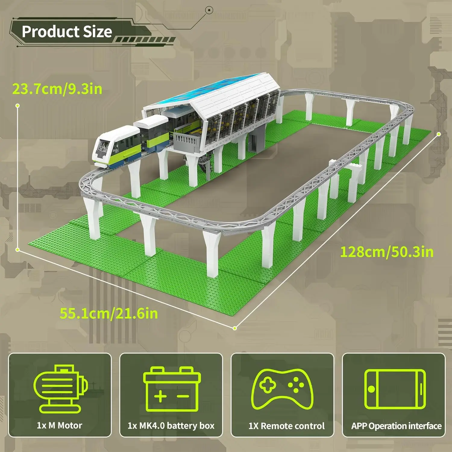 Mould King 12040 1957+ Elementów Zestaw do Budowy Ekspresu, Lokomotywa Sterowana Aplikacją/Pilotem z Torami dla Dorosłych i Nastolatków, Pomysł na Prezent