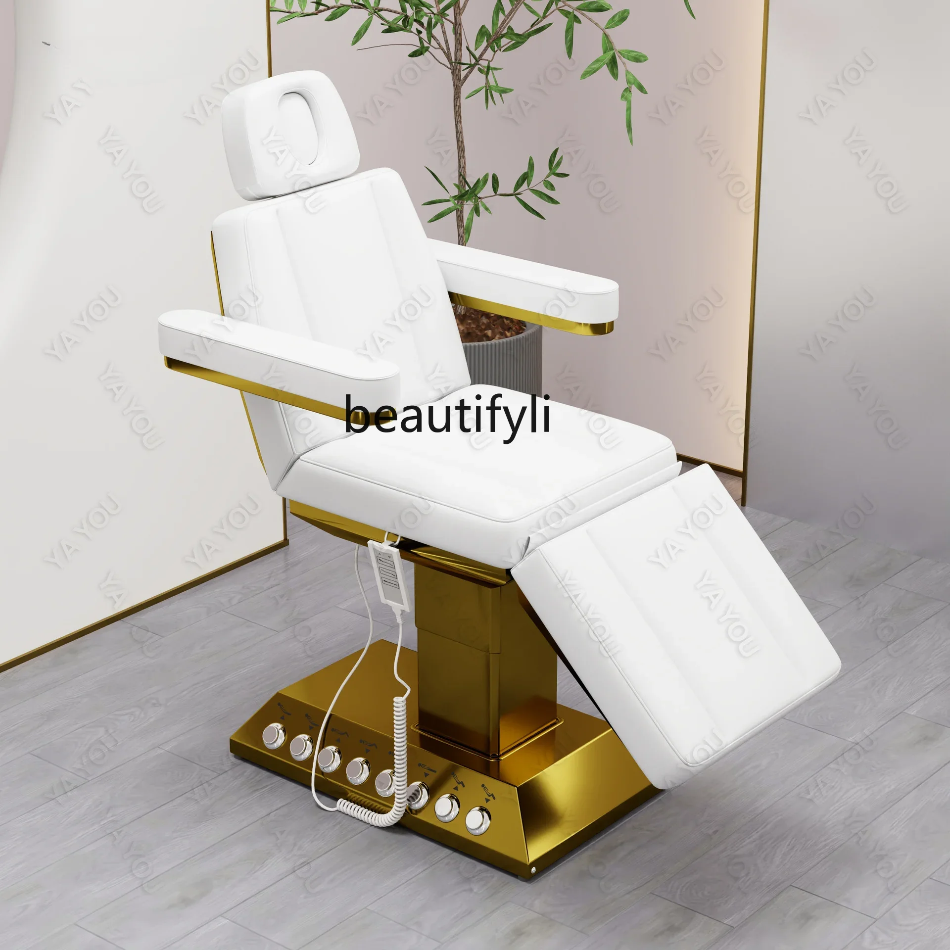 Golden Electric Beauty Bed Beauty Salon Special Tattoo Embroidery Eyelash Bed Medical Beauty Bed