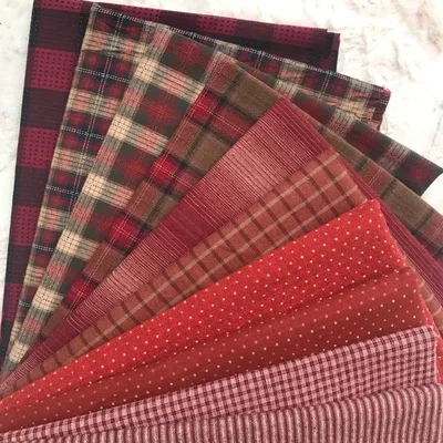 23x33cm Polychromatic The Cheapest Japanese First Dye Washed Fabric Stitching Dol DIY Fabric Plaid Cotton Doll Cloth 14pcs