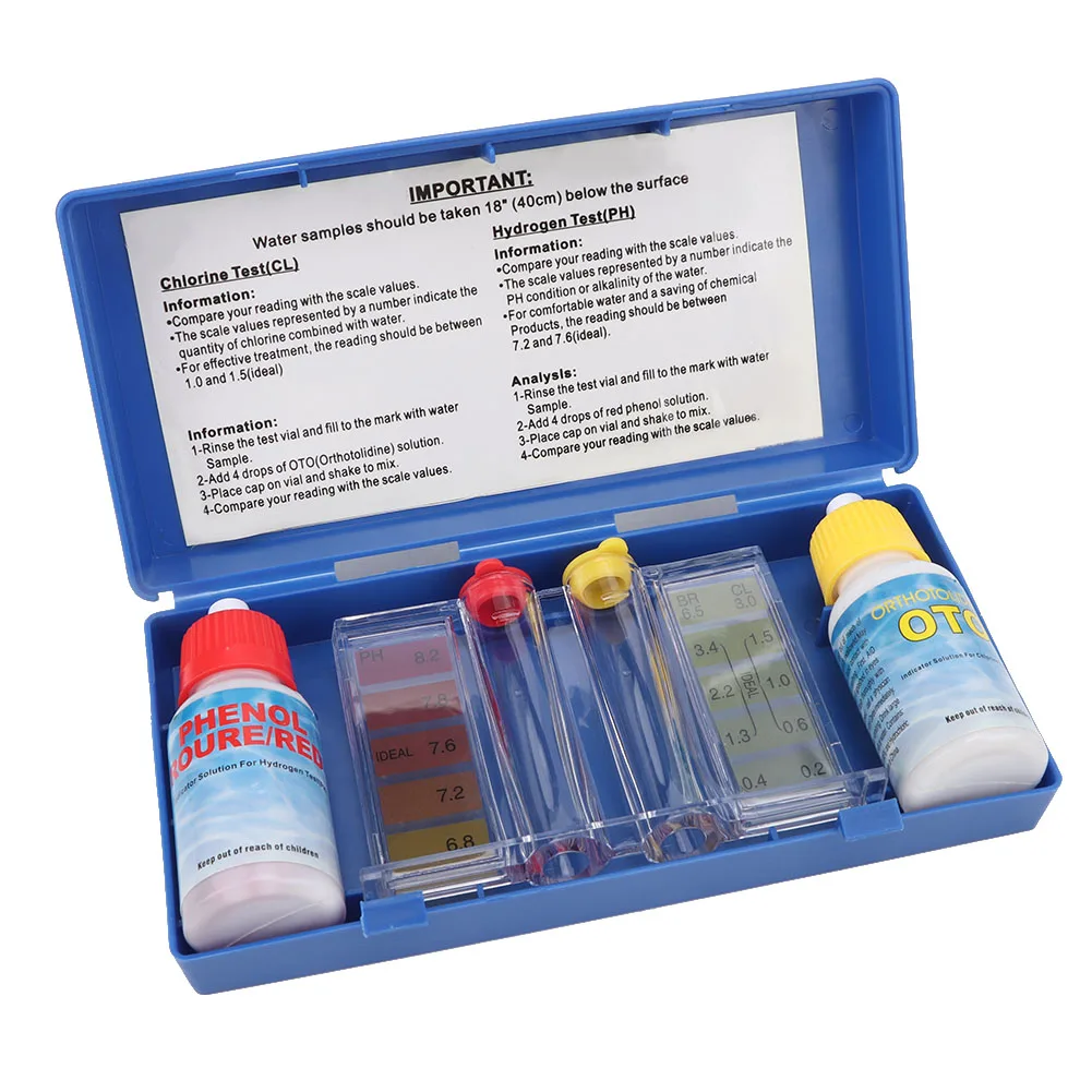 Picture 3: Pool Water Test Kit PH Chlorine Test Indicator Liquid Water Quality Test Accessories Box Swimming Pool Special Test Kit