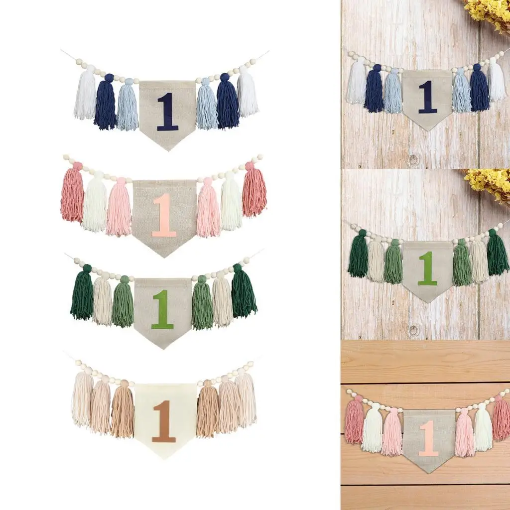 1. Geburtstag Hochstuhl Banner Geburtstag Baby Quaste Girlande Erster Geburtstag Party Dekoration für Baby Babyparty Geburtstagsgeschenk