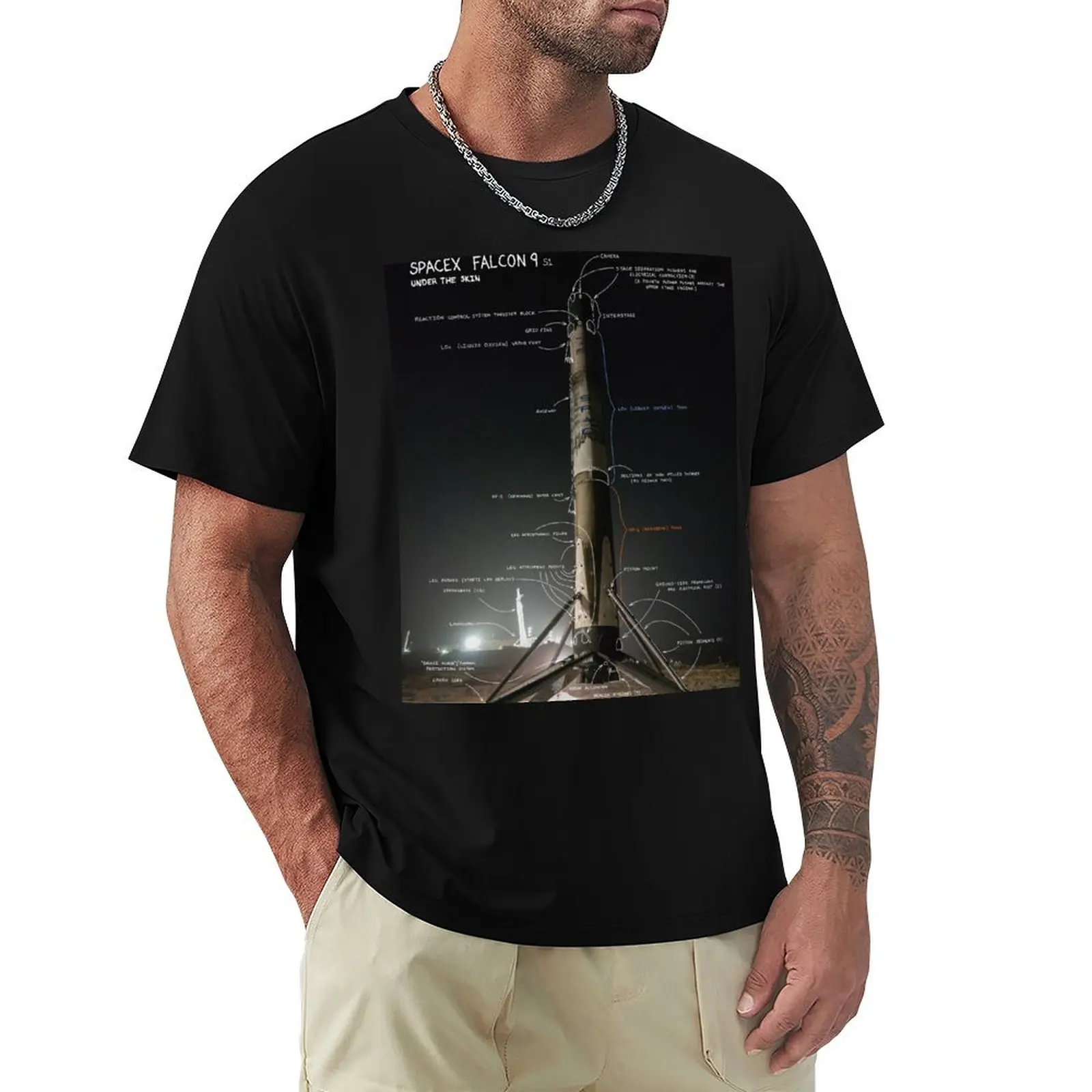 

SpaceX Falcon 9 Under The Skin T-Shirt custom t-shirts Anime t-shirt cheap stuff blue archive mens t shirts top quality