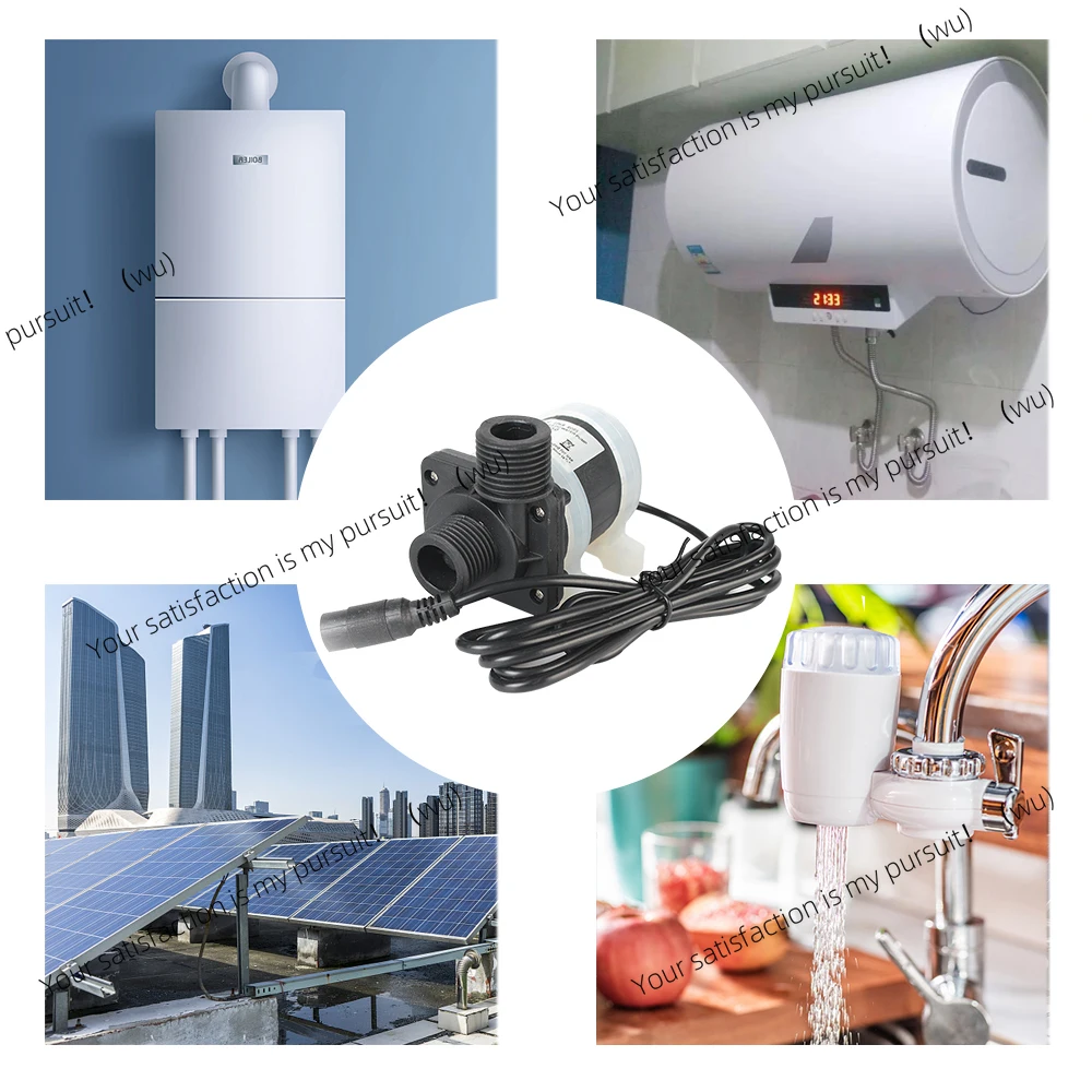 Water Heater Shower Floor Heating Booster Pump DC 12V 24V Brushless Solar Motor Water Pump Silent 4 Points Threaded IP68 US Plug