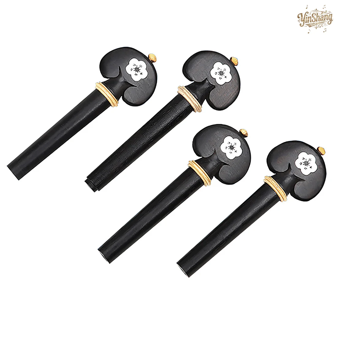 

High-End Hand-Carved Violin Pegs Made of White Shell 4 Individual Ebony Tuning Pegs for Violins
