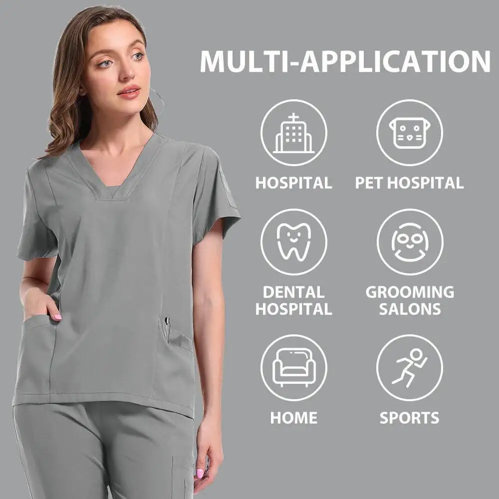 Chirurgische uniformen Vrouw scrubset Medische verpleegster Schoonheidssalon Werkkleding Scrubs Topbroek Spa Arts Verpleging Klinisch pak