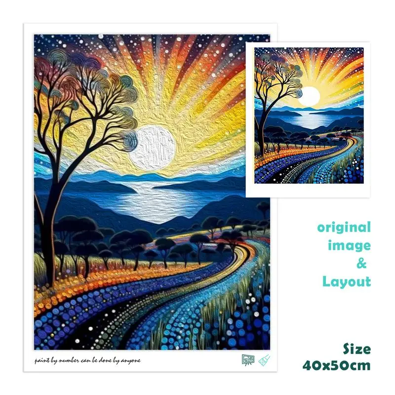 CHENISTORY Paint By Number Night scenery For Adults DIY 40x50cm Frame Picture By Numbers Acrylic Paint On Canvas Home Decoration