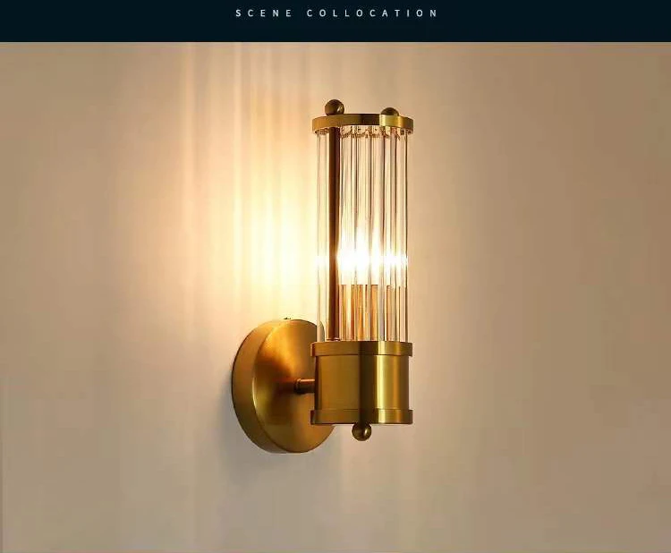 Nordic Minimalist Wall Lamp Living Room Background Wall Staircase Hallway Light Luxurious Crystal Light Bedroom Bedside Lamp