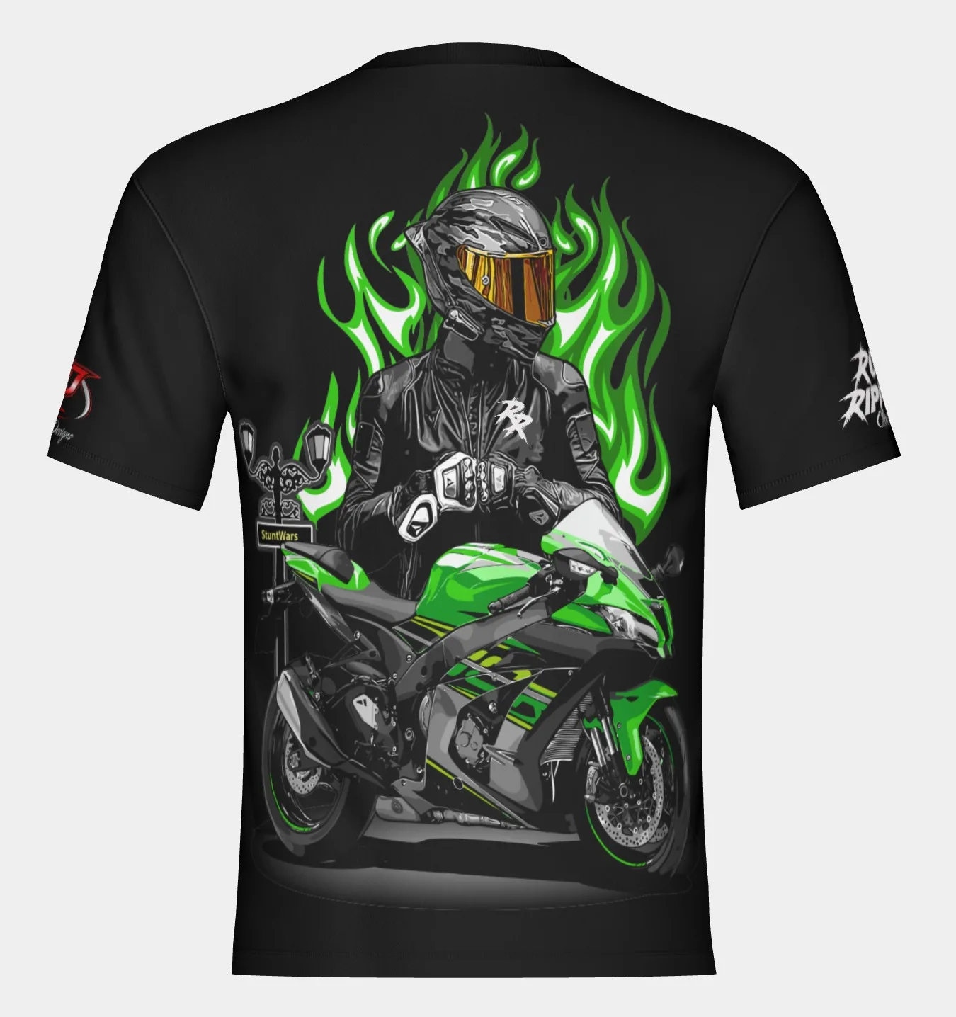 Men Retro Fire Racing T-Shirt, Quick Dry & Breathable. Grunge Race Biker Graphic for Motorsport Events and Rider Gathering