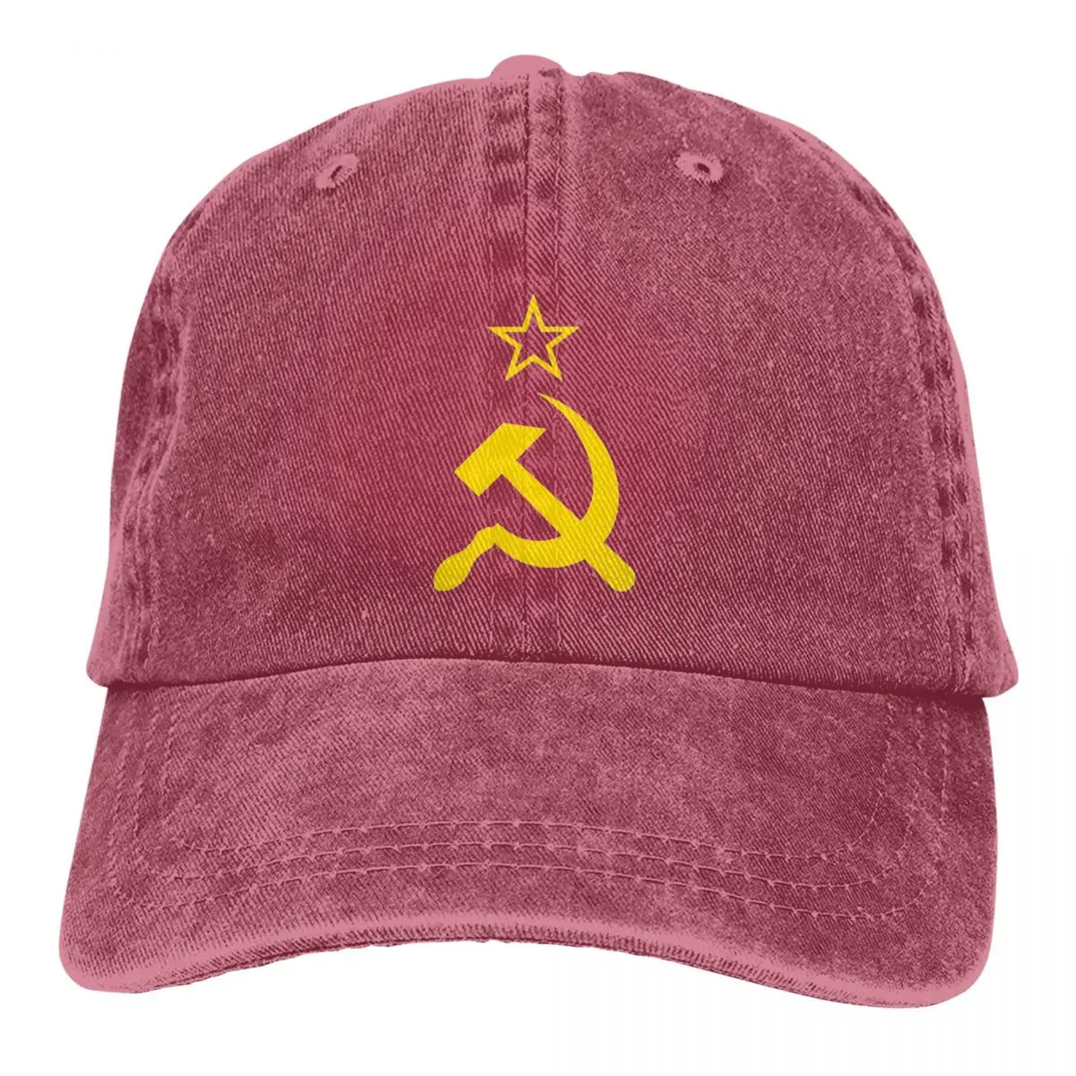 USSR Hammer Sickle CCCP Retro Russian Soviet Flag Baseball Caps Merch For Unisex Vintage Distressed Washed Hats Sun Cap