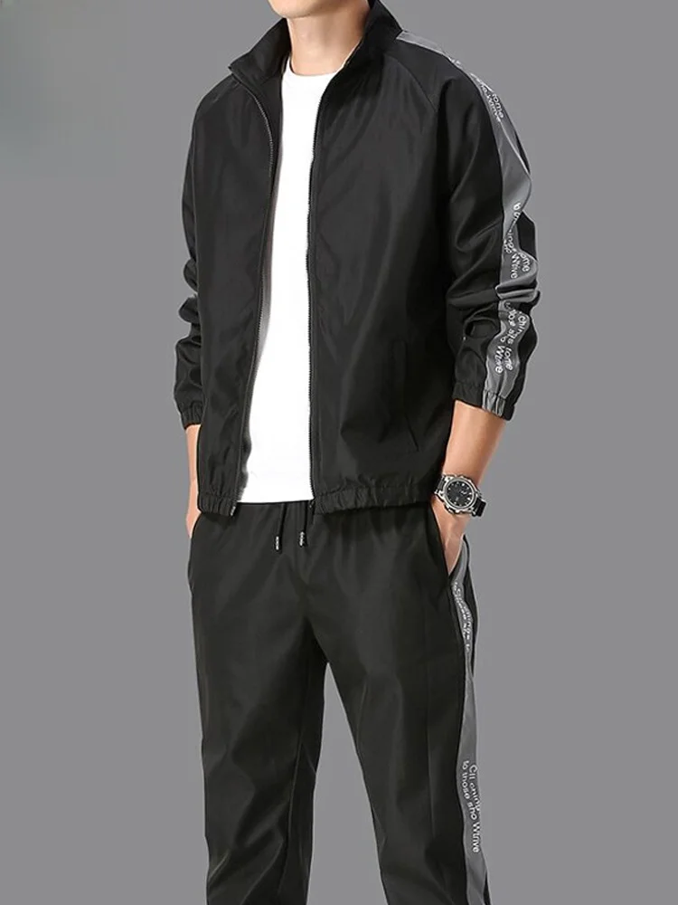 

Faion Casual Set Men's Autumn Clothes Spor Haome Matching Sportswear Youth Polyester Long Sve Long Pants