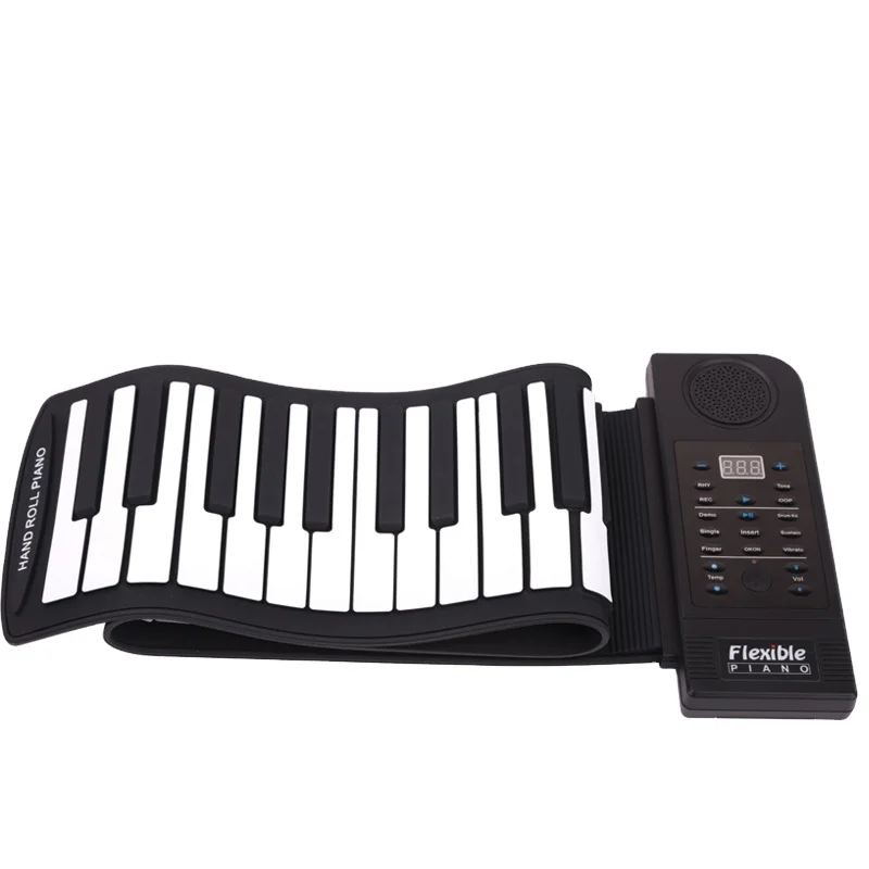 

Educational kids adult Portable thick silicon 61 Keys Flexible Electronic soft keyboard Roll Up Piano