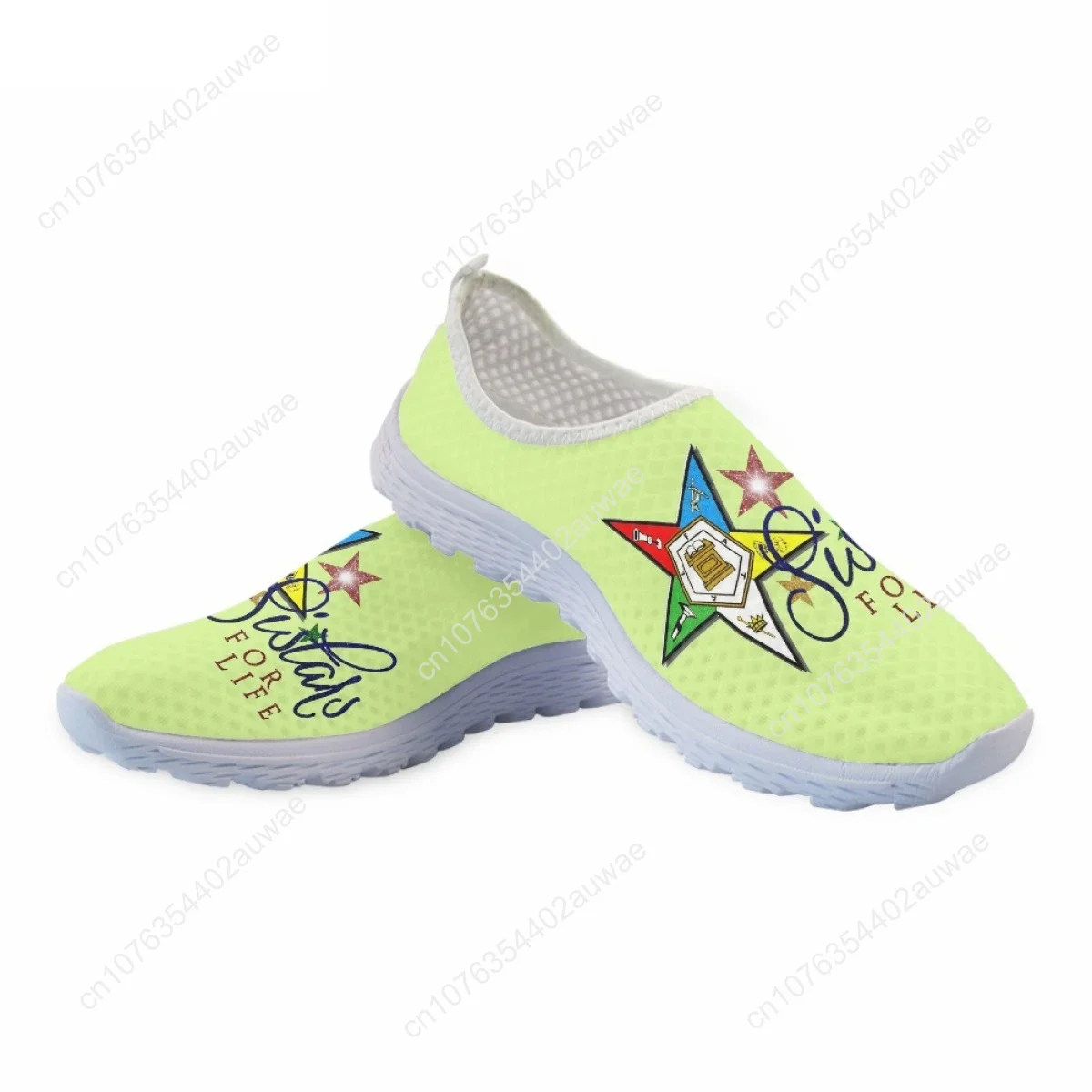 OES Women's Summer Casual Shoes New Order Of The Eastern Star Sisterhood Custom Flat Sneakers Breathable Mesh Shoes