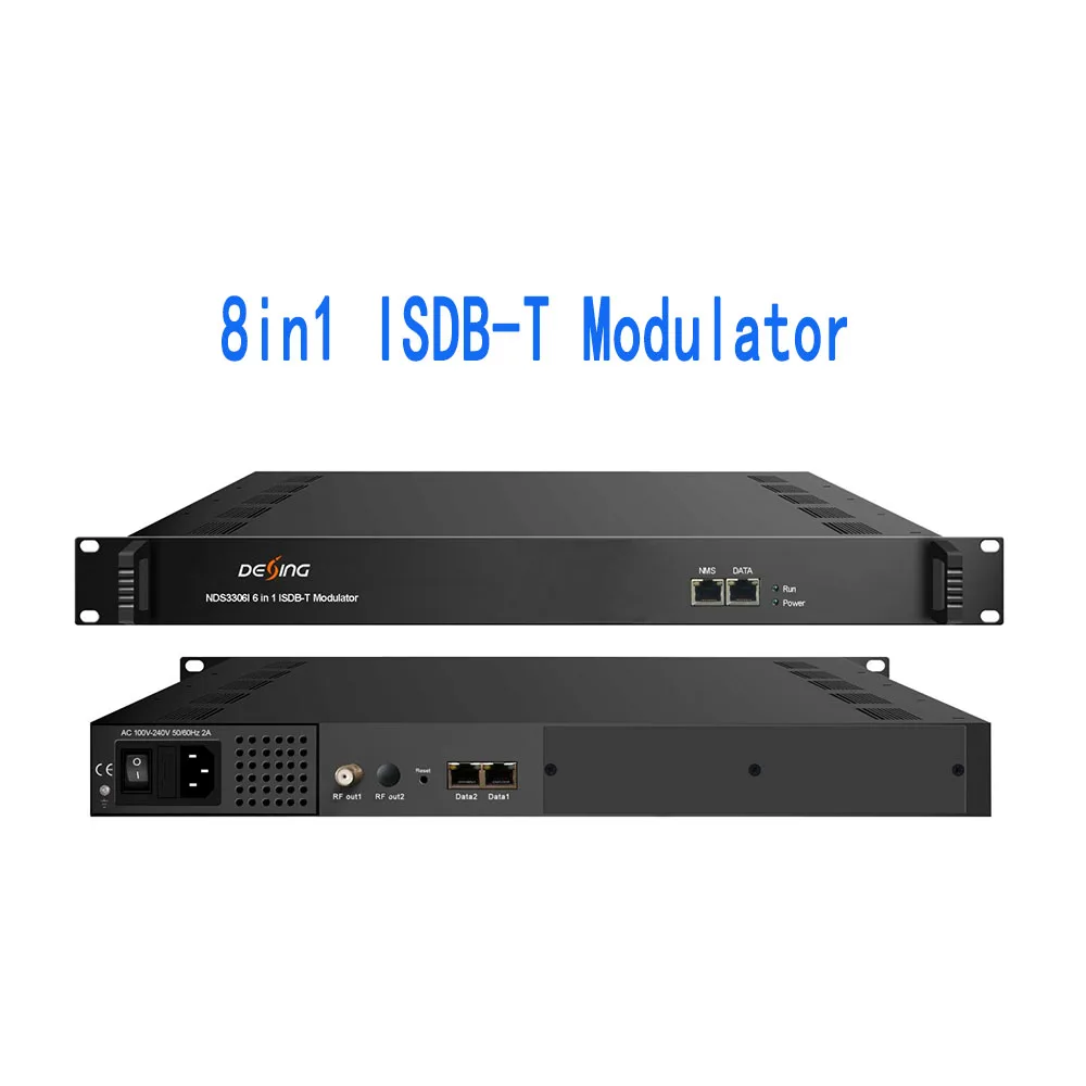 IP to ISDB-T 8-channel Modulator for Broadcast TV Signals
