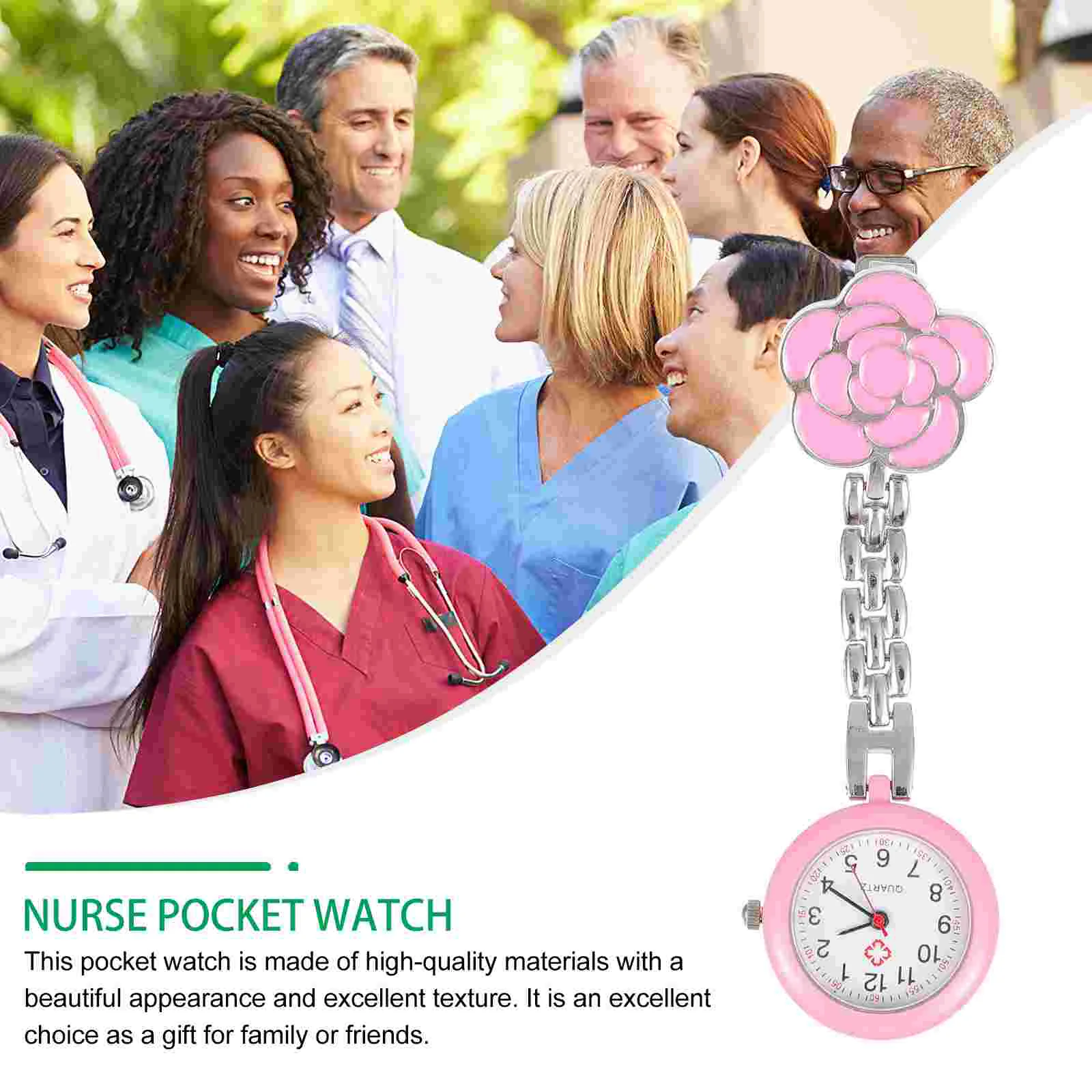 Nurse Chest Watch Retractable Hanging Pocket Badge Quartz Movement Student Alloy Adorable