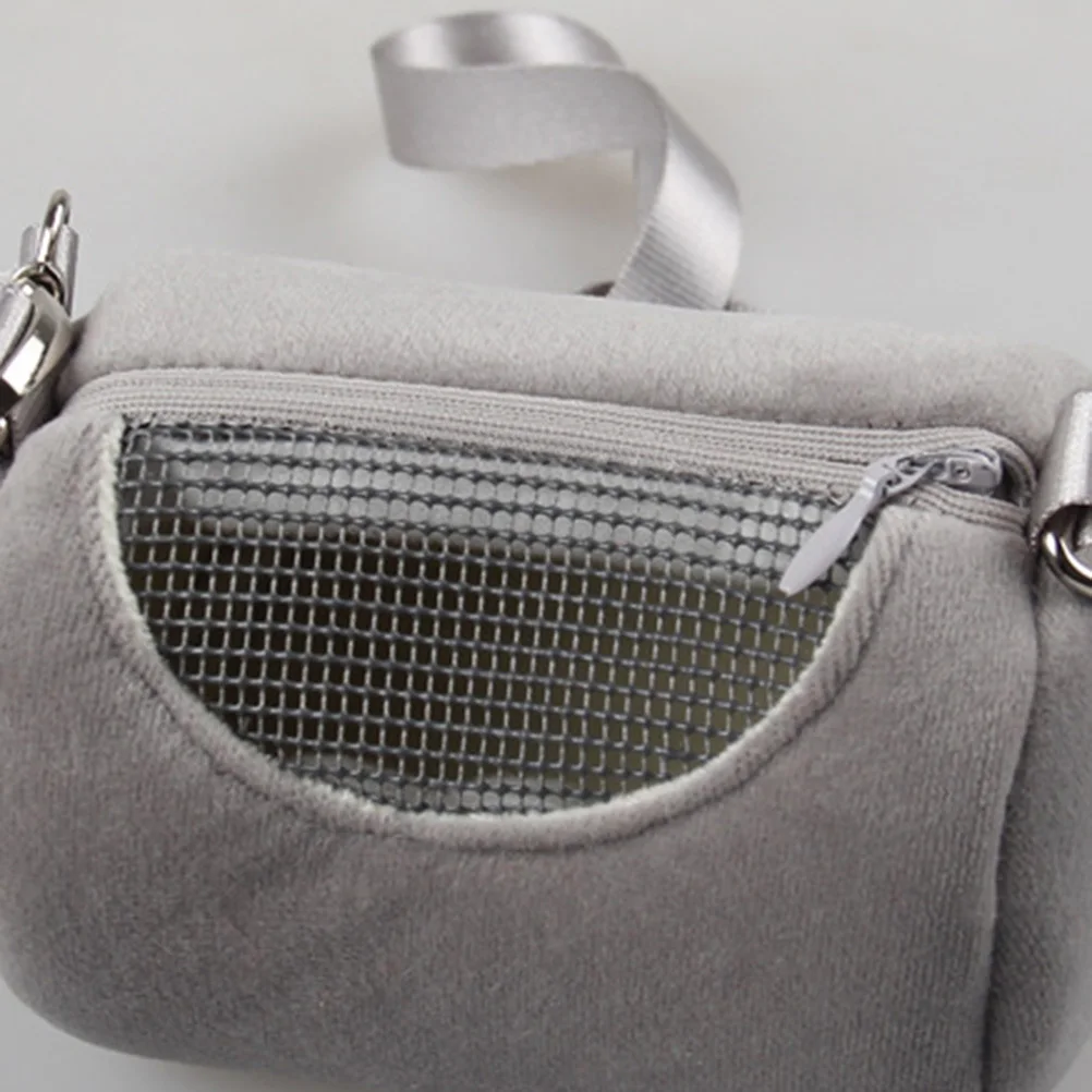 

Pet Carrier Bag Round Design Durable Mesh Ventilation Adjustable Strap For Hamster Travel Outdoor Camping Grey